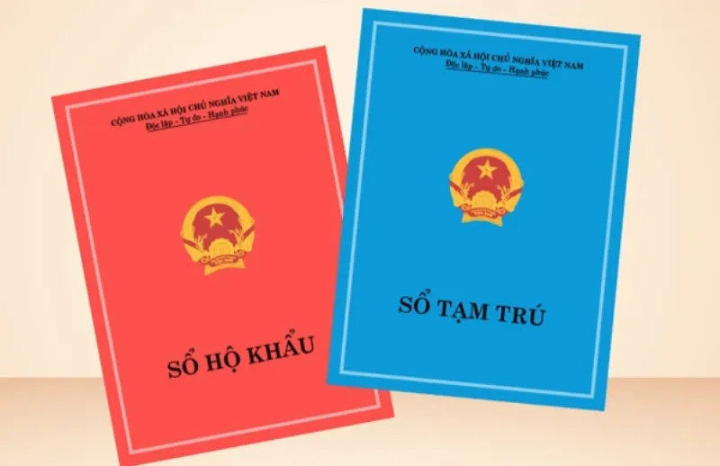 alt text: Sổ hộ khẩu và Sổ tạm trú