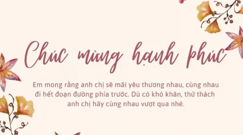 Lời chúc đám cưới anh chị em