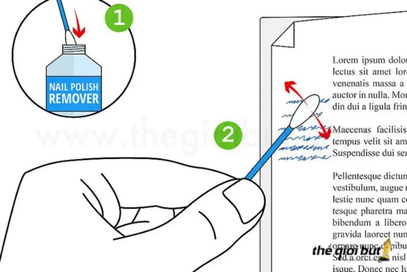 Tẩy mực bút bi bằng axeton