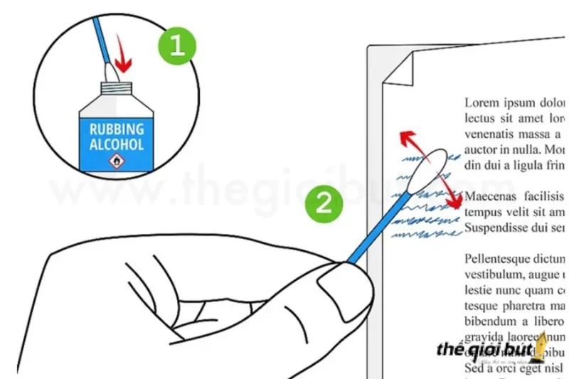 Tẩy mực bút bi bằng cồn