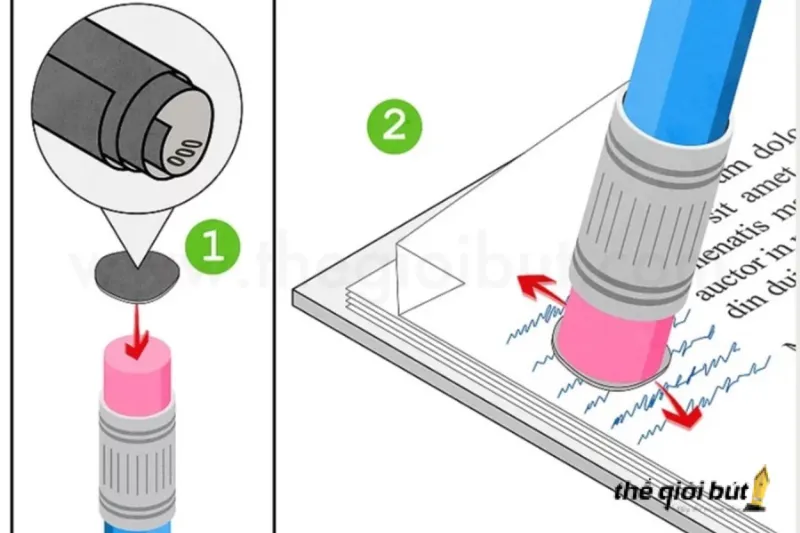 Tẩy mực bút bi bằng giấy nhám