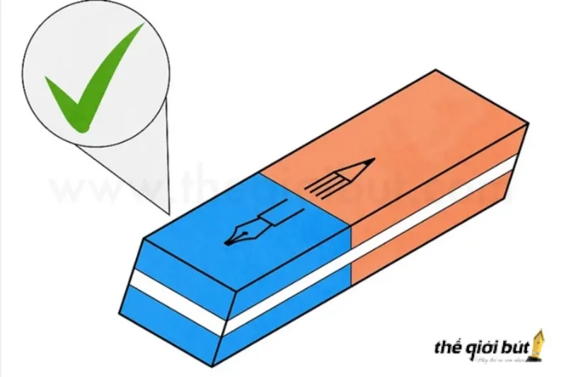 Tẩy mực bút bi bằng gôm