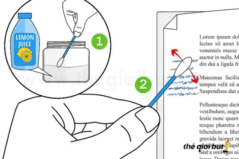 Tẩy mực bút bi bằng nước chanh