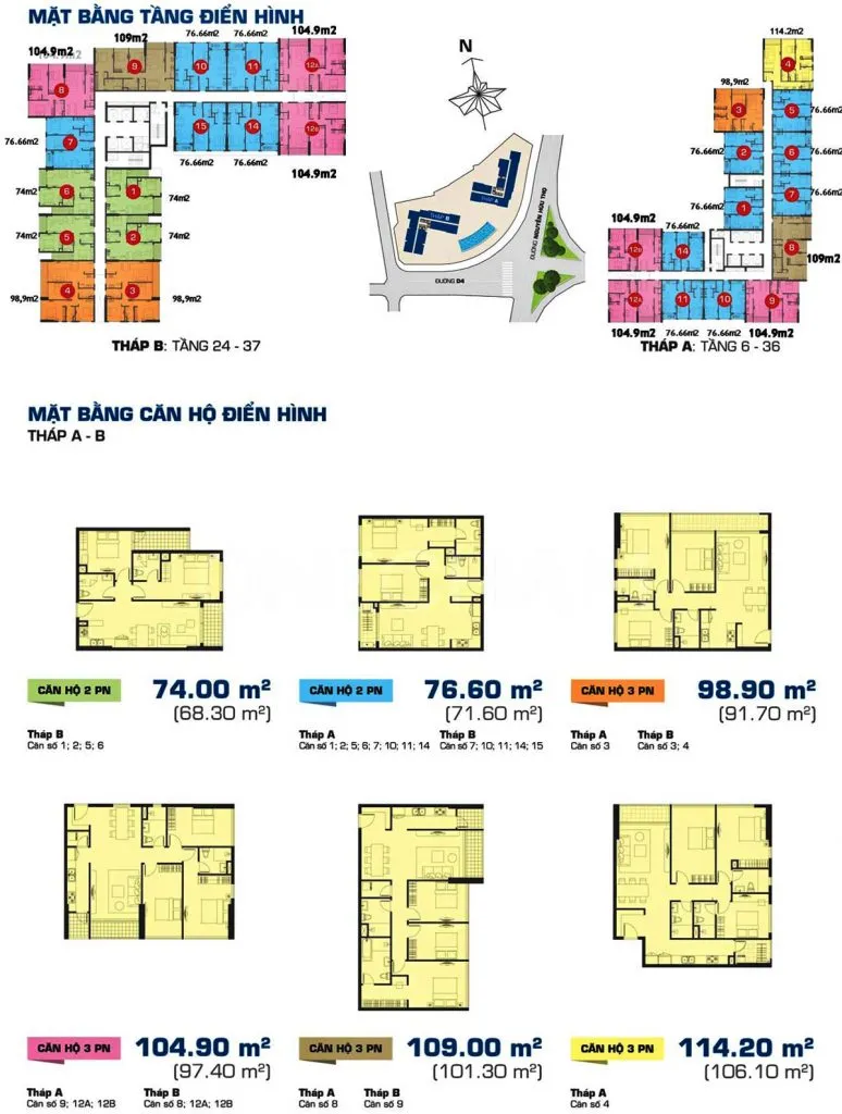 Mặt bằng tầng điển hình dự án căn hộ Sunrise Cityview quận 7